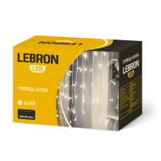 Светодиодная гирлянда LEBRON штора 2х2м, 240LED, белая, IP20 15-18-74