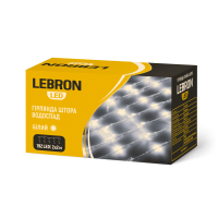 Светодиодная гирлянда LEBRON штора водопад 2х2м, 192LED, желтая, IP20 15-18-85