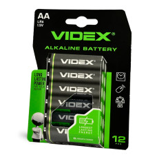 Батарейка щелочная VIDEX LR6/AA 12шт BLISTER (LR6/12B/AA/1.5V)