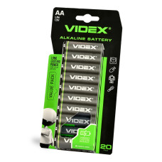 Батарейка щелочная VIDEX LR6/AA 20шт BLISTER (LR6/20B/AA/1.5V)