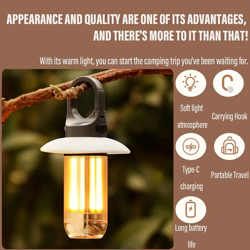 Лампа аккумуляторная YY-17-LED+4 вольфрамовые лампы Li-Ion Type-C (Yajia)