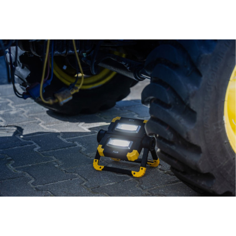 Прожектор светодиодный WORKY, 2x10 Вт COB, 6400K, Powerbank 5000 мАч, 5В, 1А, USB LD-WORKY-2X10W-64