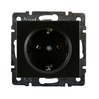 Розетка одинарная с/з LEZARD Rain антрацит 703-4288-122В