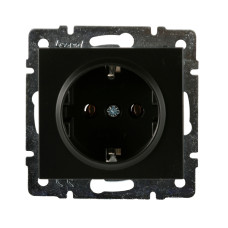 Розетка одинарная с/з LEZARD Rain антрацит 703-4288-122В