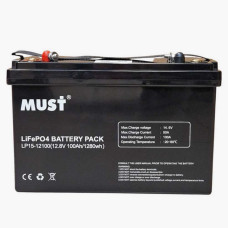 Аккумулятор LiFePO4 12.8V 100Ah BMS 50/100A-1280Wh MUST (LP15-12100)
