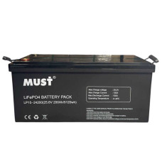 Аккумулятор LiFePO4 25.6V 200Ah (BMS 60/100A - 5120Wh) MUST ( LP15-24200 )