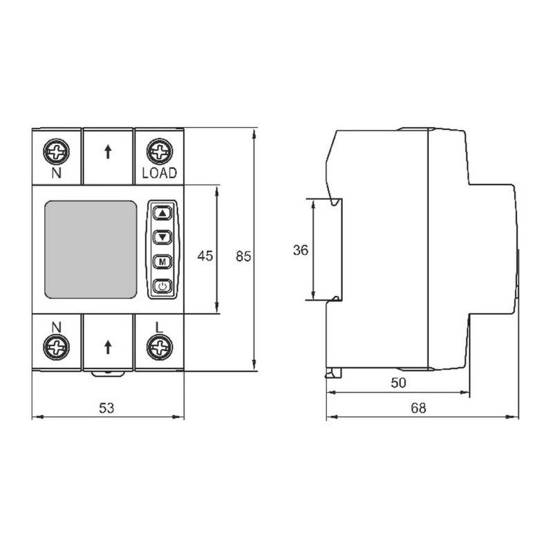 Реле контролю напруги та струму FRVA1-63A 1ф Промфактор