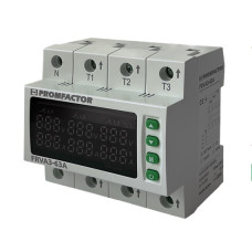 Реле контроля напряжения и тока FRVA3-63A 3ф Промфактор