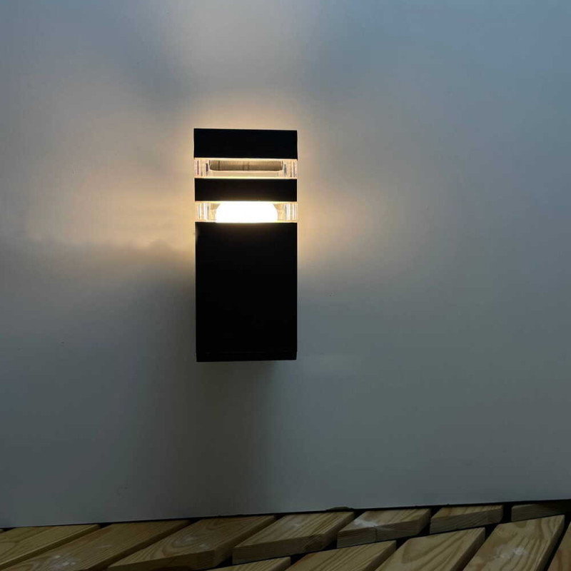 Світильник фасадний Violux TETRIS-1D 40Вт E27 IP44 чорний ( 500210 )