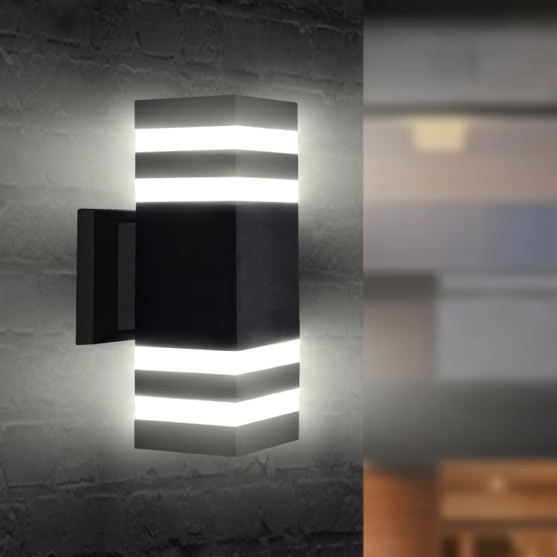 Светильник фасадный Violux TETRIS-2D 2х40Вт E27 IP44 черный ( 500220 )