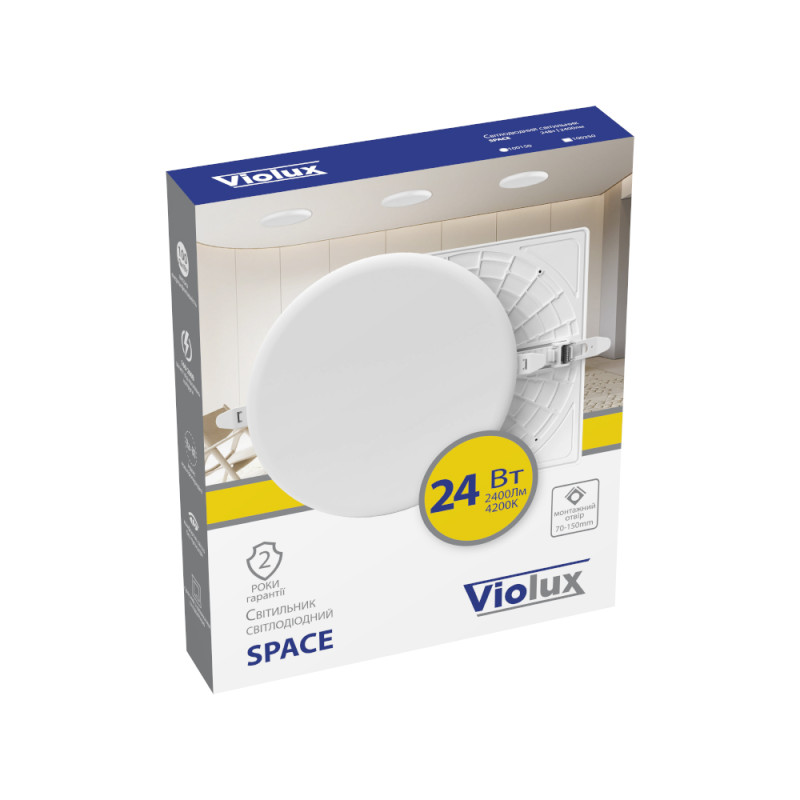 Светильник LED даунлайт Violux SPACE 24W 4200K квадрат IP20 ( 100250 )