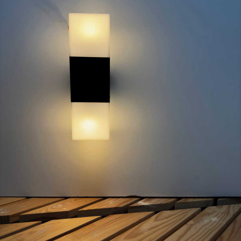 Светильник фасадный Violux QUADRO-2D 2х20Вт E27 IP44 черный ( 500250 )