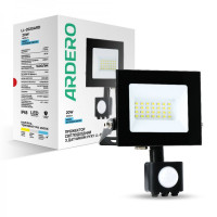 Светодиодный прожектор ARDERO LL-2020ARD 20W 1200Lm 6500K черный IP65 с датчиком (80022)