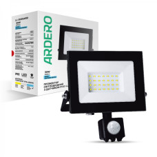 Светодиодный прожектор ARDERO LL-2030ARD 30W 2400Lm 6500K черный IP65 с датчиком (80023)