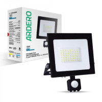 Светодиодный прожектор ARDERO LL-2050ARD 50W 4500Lm 6500K черный IP65 с датчиком (80024)