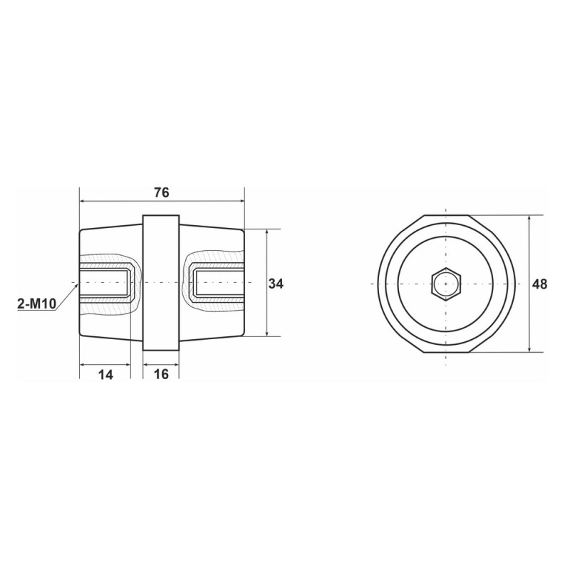 Изолятор-держатель SM 76 Промфактор ( SM7610R )