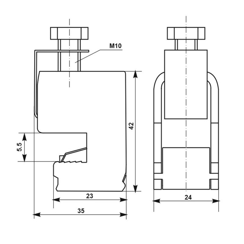 Клема на шину FA16-120мм.кв. 440A (5мм) Промфактор ( FA1612044005 )
