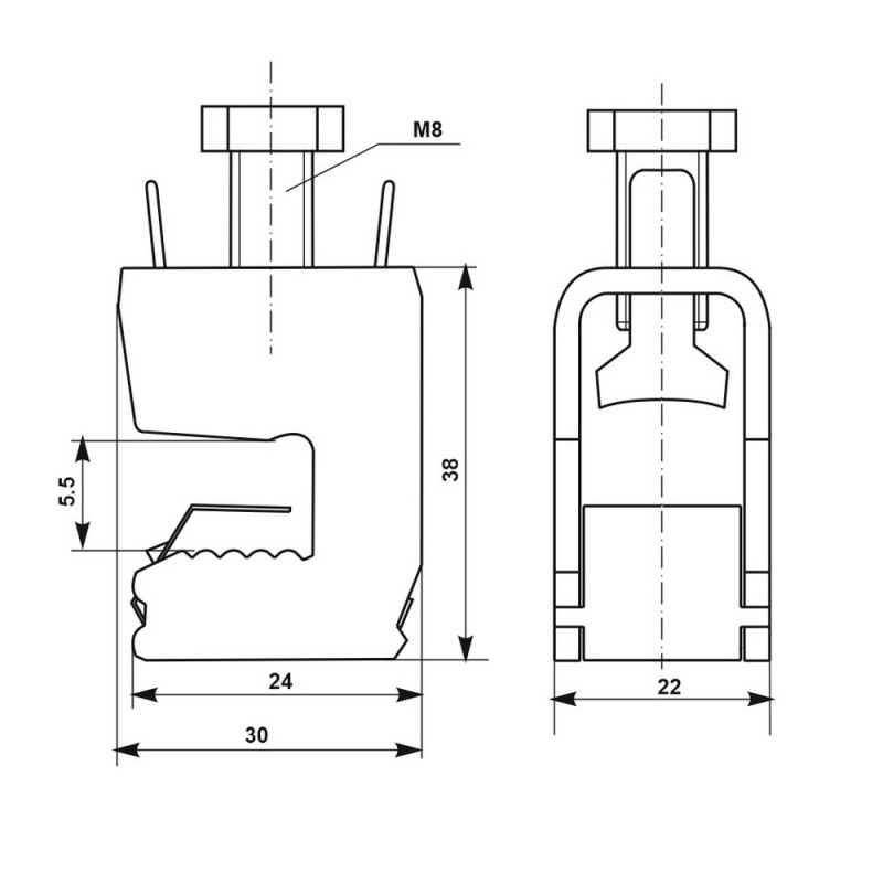 Клемма на шину FA16-70мм.кв. 400A (5мм) Промфактор (FA1607040005)