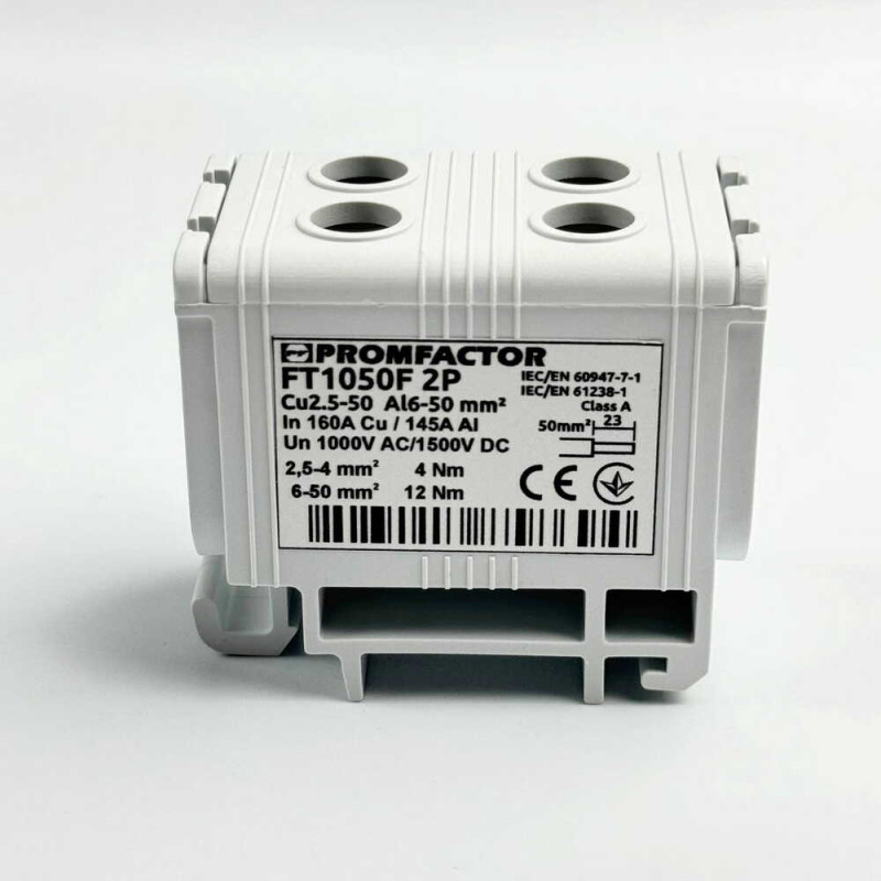 Клемник на DIN-рейку Al 6-50/Cu 4 2.5-50 мм² сірий Промфактор ( FT1050F2 )