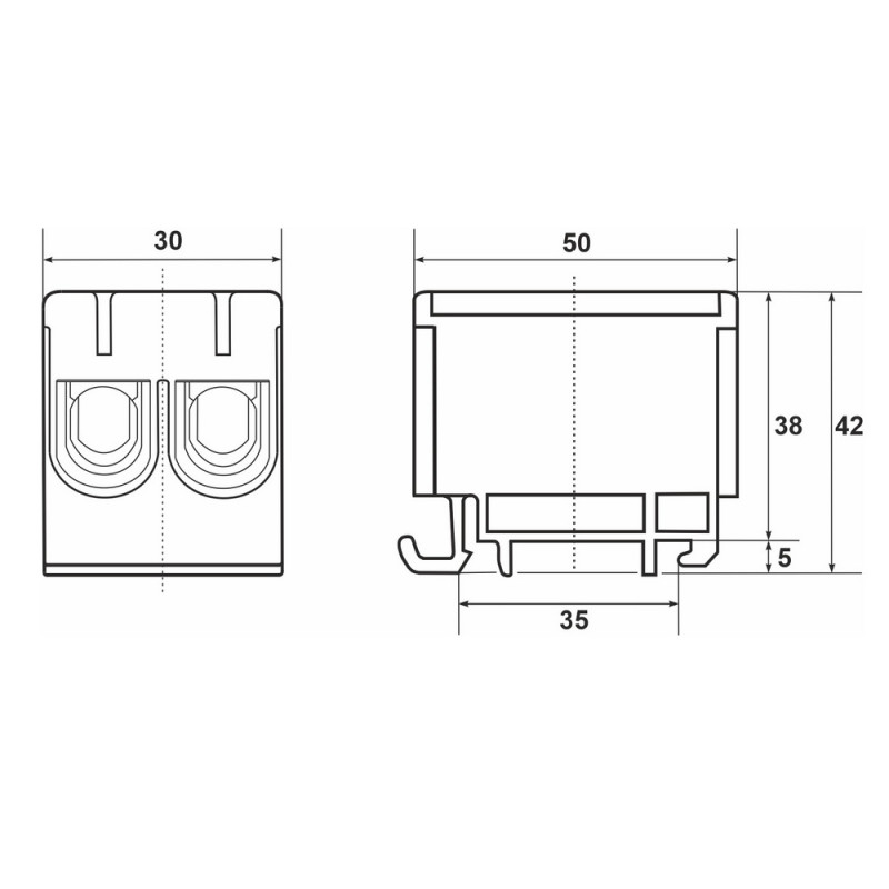 Клеммник на DIN-рейке Al 6-50/Cu 4 2.5-50 мм² желто-зеленый Промфактор ( FT1050G2 )