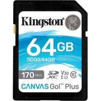 Карта памяти Kingston FLASH Canvas Go Plus A2 Micro SDXC 64GB (SDCG3/64GBSP)
