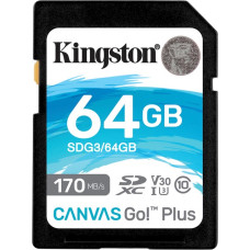 Карта памяти Kingston FLASH Canvas Go Plus A2 Micro SDXC 64GB (SDCG3/64GBSP)