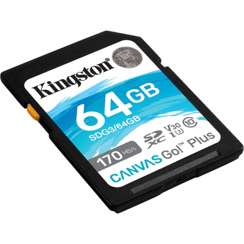 Карта пам’яті Kingston FLASH Canvas Go Plus A2 Micro SDXC 64GB (SDCG3/64GBSP)