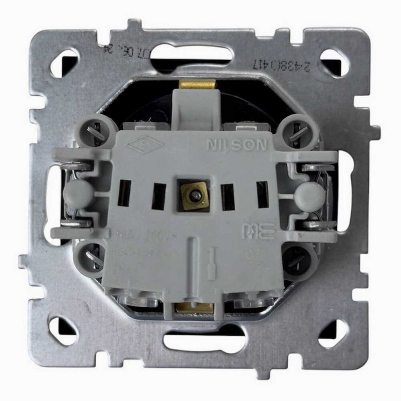 Розетка Nilson Touran чорний мат 1-на з заземленням без рамки ( 24380417 )