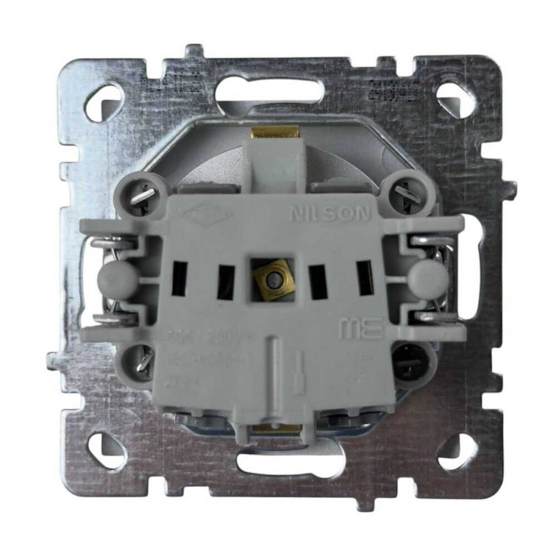 Розетка Nilson Touran срібло 1-на з заземленням без рамки ( 24130417 )