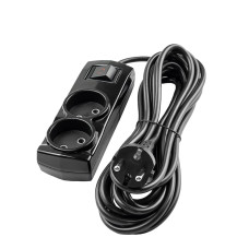 Удлинитель Violux 2р 3м без заземления с выключателем черный (920382)