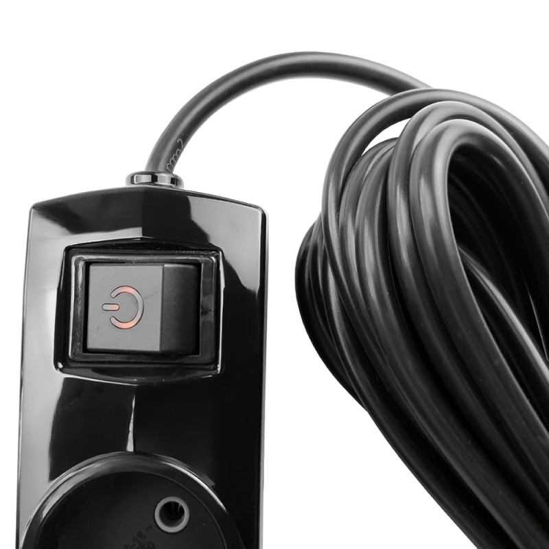 Подовжувач Violux 2р 3м без заземлення з вимикачем чорний ( 920382 )