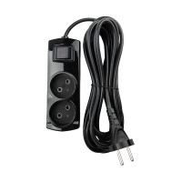 Удлинитель Violux 2р 5м без заземления с выключателем черный (920472)