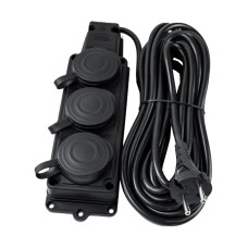 Удлинитель Violux 3р 5м без заземления черный IP44 каучук ( 933052 )