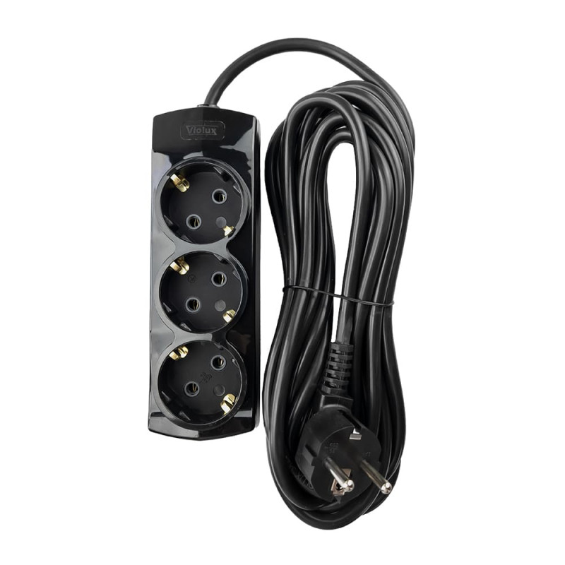 Удлинитель Violux 3р 5м с заземлением черный (920452)