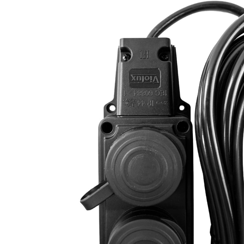 Удлинитель Violux 3р 7м без заземления черный IP44 каучук ( 933072 )