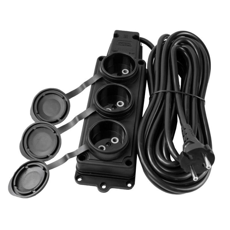 Удлинитель Violux 3р 7м без заземления черный IP44 каучук ( 933072 )