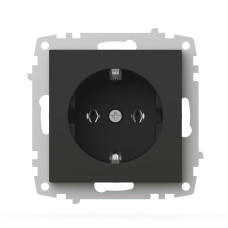Розетка EL-BI VEGA антрацит мат 1-на с заземлением без рамки ( 609-016700-217 )