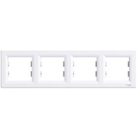Рамка четверная горизонтальная SCHNEIDER Asfora белая EPH5800421