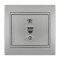 Розетка одинарная телефонная LEZARD Mira металл серый 701-1010-137 