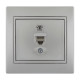 Розетка одинарная телефонная LEZARD Mira металл серый 701-1010-137 