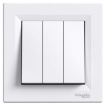 Выключатель трехклавишный SCHNEIDER Asfora белый с рамкой EPH2100121