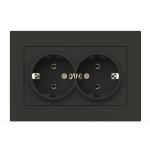 Розетка EL-BI VEGA антрацит матовий 2-на з заземленням ( 510-016730-907 )