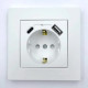 Розетка EL-BI VEGA белый мат 1-на с заземлением + 2USB (Type C+A) ( 510-016200-334 )