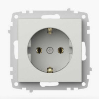 Розетка EL-BI VEGA белый мат 1-на с заземлением без рамки ( 609-016200-217 )