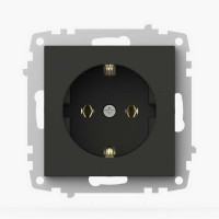 Розетка EL-BI VEGA черный мат 1-на с заземлением без рамки ( 609-014800-217 )