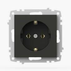 Розетка EL-BI VEGA черный мат 1-на с заземлением без рамки ( 609-014800-217 )