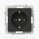 Розетка EL-BI VEGA черный мат 1-на с заземлением без рамки ( 609-014800-217 )