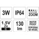 Ліхтар діодний 3Вт на батарейки 2xR14 (2xC) і 3 режими світла; 228х47 мм (YT-08577)