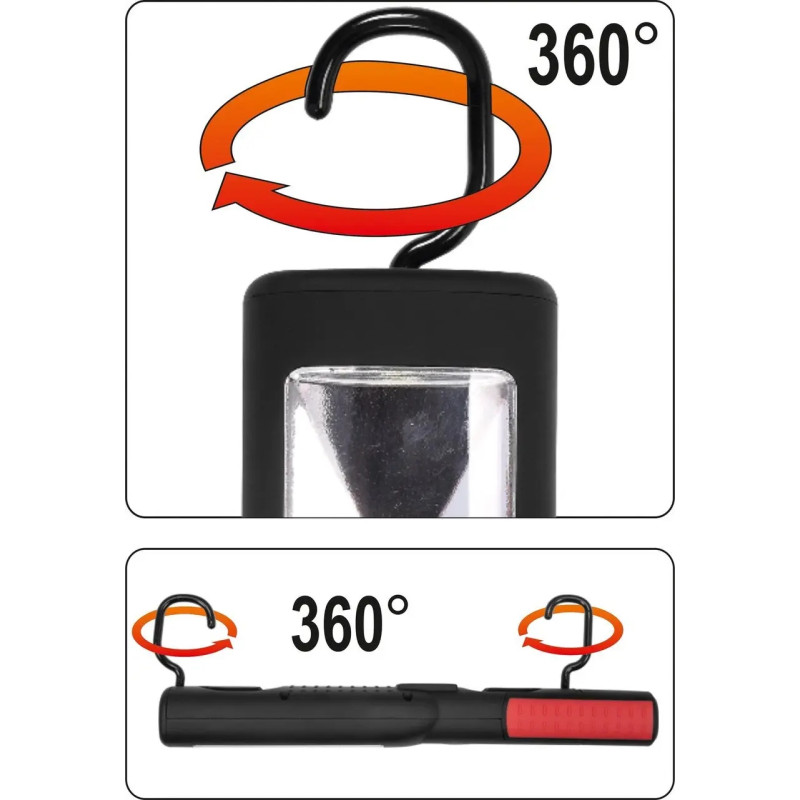 Фонарь переносной светодиодный аккумул. 3,7 В YATO с режимами 1+7, Ф= 250 lm (YT-08504)