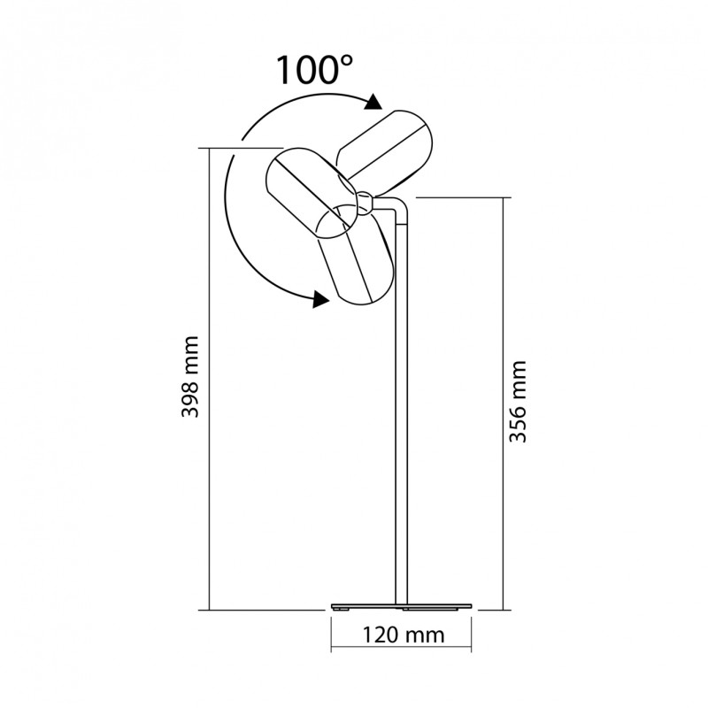 Светодиодная настольная лампа с аккумулятором VIDEX VLE-TF18B 3W 3000-5500K Черная (VLE-TF18B)